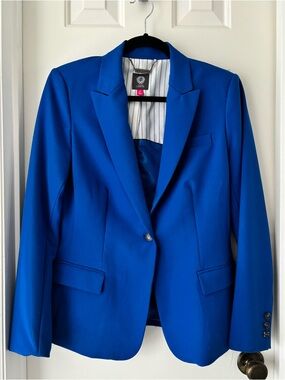Vince Camuto Single Button Royal Blue Blazer